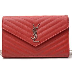 Saint Laurent Chain Wallet Shoulder Bag Leather